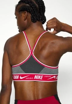 Nike Performance INDY LOGO BRA - Light Support Sports Bra - Iron Grey Heather/mystic Hibiscus/white -Nike Performance store 0141aaabb0c24124a67f6c4bac0bcb49