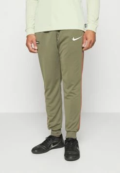 Nike Performance FC LIBERO PANT - Tracksuit Bottoms - Medium Olive/habanero Red/white