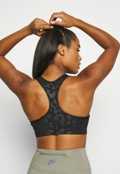 Nike Performance LEOPARD SHINE BRA - Medium Support Sports Bra - Black -Nike Performance store 02fc4083191e46a090ef191f294e8976