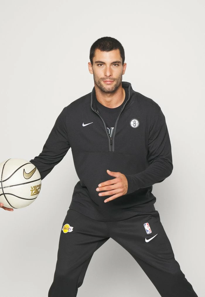 Nike Performance NBA BROOKLYN NETS HALF ZIP COACH - Sweatshirt - Black/anthracite 4 Nike Performance NBA BROOKLYN NETS HALF ZIP COACH - Sweatshirt - Black/anthracite - Image 4