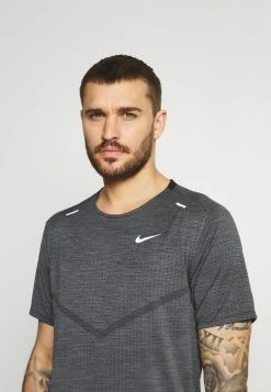 Nike Performance TECHKNIT ULTRA - Print T-shirt - Black/white/silver -Nike Performance store 0641963c6ee448f0b2710cecb1ee8f74
