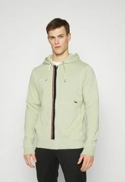 Nike Performance FC TRIBUNA HOODIE - Zip-up Sweatshirt - Olive Aura/habanero Red/white