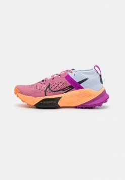 Nike Performance W ZOOMX ZEGAMA TRAIL - Trail Running Shoes - Desert Berry/black/vivid Purple/total Orange/peach Cream