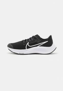 Nike Performance AIR ZOOM PEGASUS 38 GS UNISEX - Competition Running Shoes - Black/white/anthracite/volt