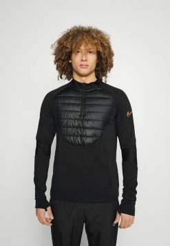 Nike Performance ACADEMY WINTERIZED - Fleece Jumper - Black/total Orange