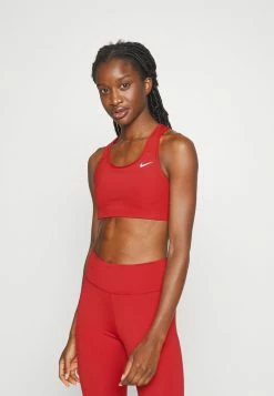 Nike Performance BRA - Medium Support Sports Bra - Cinnabar/white