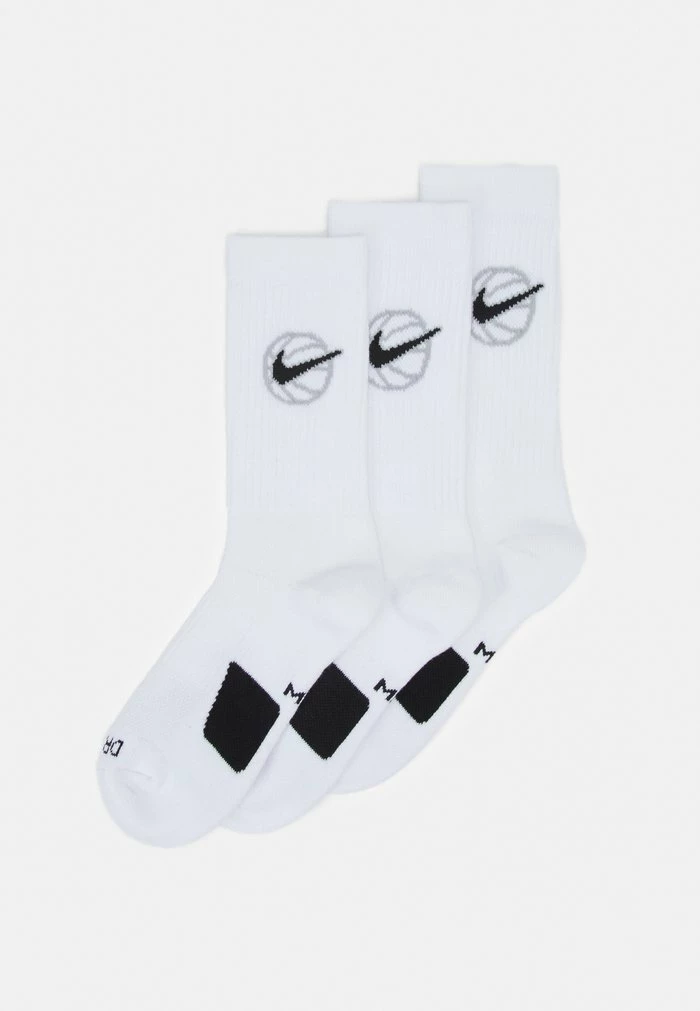 Nike Performance BASKETBALL SOCKS 3 PACK - Sports Socks - White/black 1 Nike Performance BASKETBALL SOCKS 3 PACK - Sports Socks - White/black