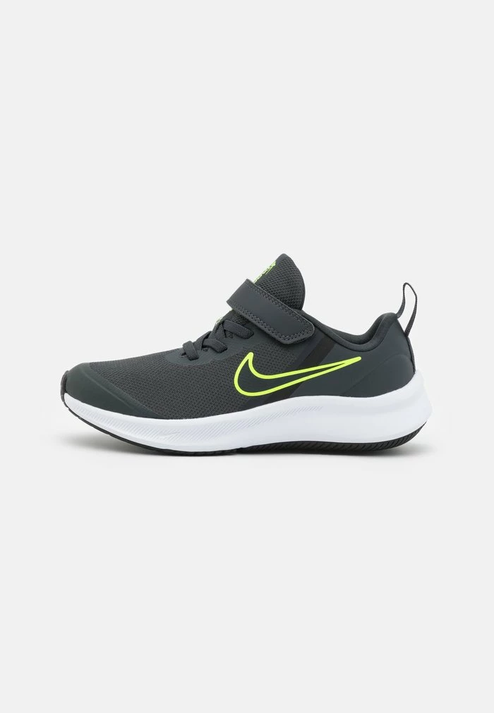 Nike Performance STAR RUNNER 3 UNISEX - Neutral Running Shoes - Dark Smoke Grey/black/volt 1 Nike Performance STAR RUNNER 3 UNISEX - Neutral Running Shoes - Dark Smoke Grey/black/volt