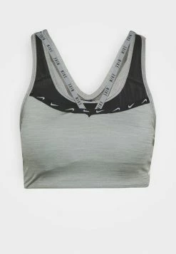 Nike Performance LOGO BRA - Medium Support Sports Bra - Particle Grey/black