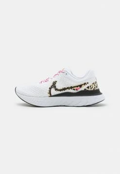 Nike Performance REACT INFINITY - Neutral Running Shoes - White/black/wheat Grass/pink Prime/magma Orange