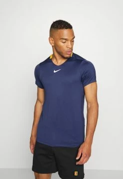 Nike Performance ADVANTAGE - Sports T-shirt - Midnight Navy/yellow Ochre/white