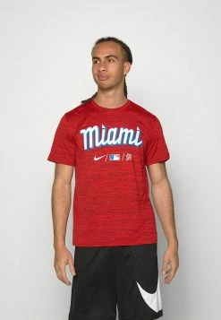 Nike Performance MLB MIAMI MARLINS CITY CONNECT LEGEND PRACTICE VELOCITY - Sports T-shirt - University Red/white