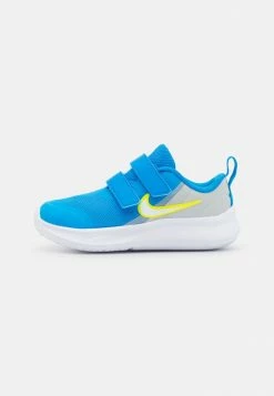 Nike Performance STAR RUNNER 3 UNISEX - Neutral Running Shoes - Grey Fog/white/photo Blue/atomic Green