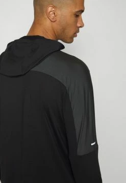 Nike Performance TRAIL HOODIE - Long Sleeved Top - Black/smoke Grey -Nike Performance store 16c9f8d5e87e446e957ca4d3378282c2