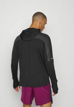 Nike Performance TRAIL HOODIE - Long Sleeved Top - Black/smoke Grey -Nike Performance store 17306bef651a4422b086e4061e791fc9