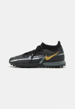 Nike Performance PHANTOM GT2 ACADEMY DYNAMIC FIT TF - Astro Turf Trainers - Black/metallic Dark Grey/metallic Gold
