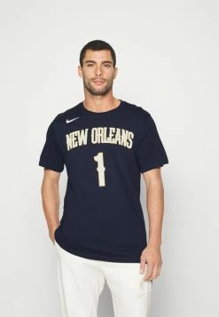 Nike Performance NBA ZION WILLIAMSON NEW ORLEANS PELICANS NAME & NUMBER TEE - Print T-shirt - College Navy