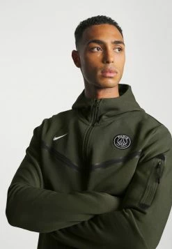 Nike Performance PARIS ST GERMAIN HOODIE - Zip-up Sweatshirt - Cargo Khaki/white -Nike Performance store 1c7c99206400489e8374cfc51b00cc6e