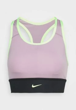 Nike Performance BRA - Medium Support Sports Bra - Plum Fog/black/lime Glow -Nike Performance store 1dca8fbf66484a86a97535bac877bd88