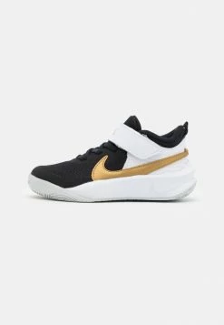 Nike Performance TEAM HUSTLE D 10 UNISEX - Basketball Shoes - Black/metallic Gold/white/photon Dust