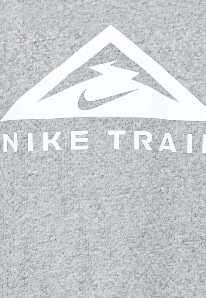 Nike Performance TRAIL TANK - Sports T-shirt - Dark Grey Heather/white 1 Nike Performance TRAIL TANK - Sports T-shirt - Dark Grey Heather/white