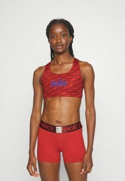 Nike Performance BRA - Medium Support Sports Bra - Cinnabar/lapis/deep Royal Blue