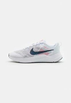 Nike Performance DOWNSHIFTER 12 - Neutral Running Shoes - White/valerian Blue/light Crimson/black/barely Green