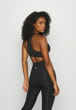 Nike Performance ZIP FRONT BRA - Medium Support Sports Bra - Black/white -Nike Performance store 211a3735b9554cfda16e98e0fbfb9e99