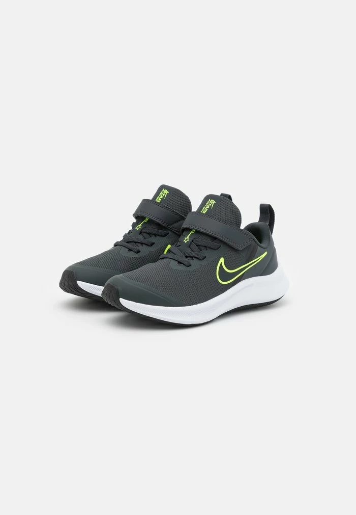 Nike Performance STAR RUNNER 3 UNISEX - Neutral Running Shoes - Dark Smoke Grey/black/volt 2 Nike Performance STAR RUNNER 3 UNISEX - Neutral Running Shoes - Dark Smoke Grey/black/volt - Image 2