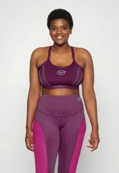 Nike Performance INDY BRA PLUS - Light Support Sports Bra - Sangria/white/black