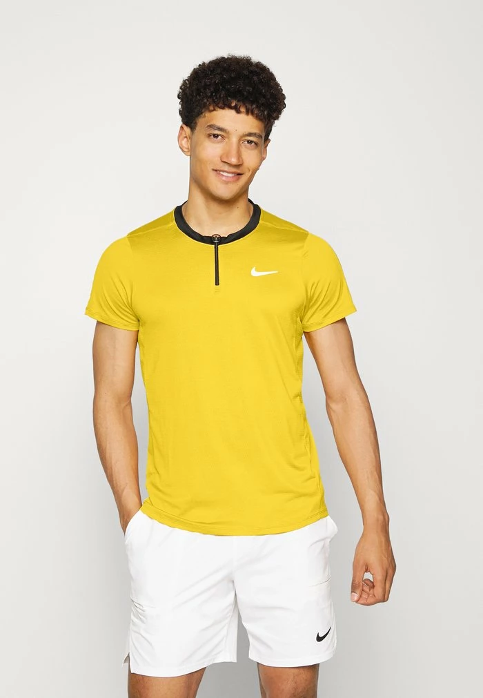 Nike Performance ADVANTAGE - Sports T-shirt - Yellow Ochre/black/white 1 Nike Performance ADVANTAGE - Sports T-shirt - Yellow Ochre/black/white