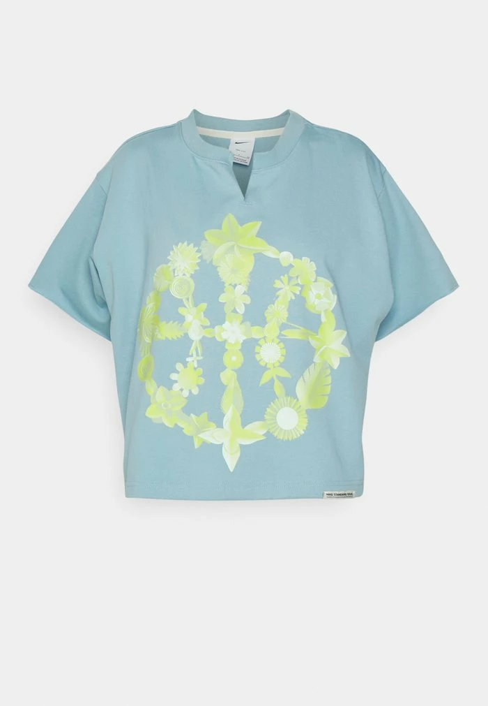 Nike Performance CUTOFF CREW - Print T-shirt - Worn Blue/atomic Green 4 Nike Performance CUTOFF CREW - Print T-shirt - Worn Blue/atomic Green - Image 4