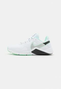 Nike Performance LEGEND ESSENTIAL - Training Shoe - White/metallic Silver/mint Foam/black/universal Blue