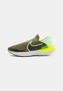 Nike Performance REACT FLOW GS UNISEX - Neutral Running Shoes - Rough Green/pilgrim/volt/barely Volt