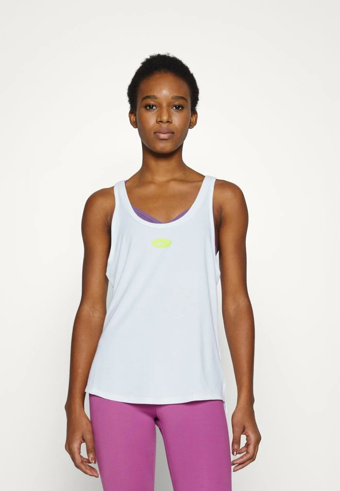 Nike Performance ONE LUXE TANK - Top - White/sanddrift/atomic Green 1 Nike Performance ONE LUXE TANK - Top - White/sanddrift/atomic Green