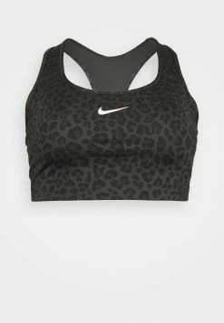Nike Performance BRA PLUS - Medium Support Sports Bra - Dark Smoke Grey/white -Nike Performance store 2c7bd9081cff4d2a81a355cfb62fb94f