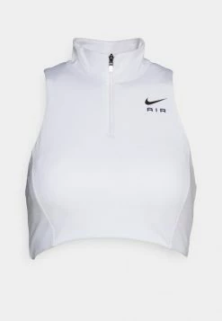 Nike Performance AIR MOCKZIP BRA - Medium Support Sports Bra - White/(black) -Nike Performance store 2cb6b8ad7d054d85bdf37b5f239220cc