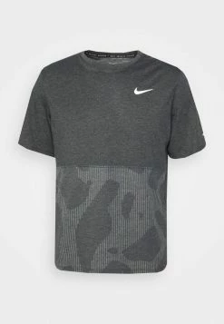 Nike Performance RUN CORE - Sports T-shirt - Black Heather/silver -Nike Performance store 2cf2cc399e2b47a7b0b4a129e5e241a4