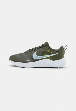 Nike Performance DOWNSHIFTER 12 - Neutral Running Shoes - Cargo Khaki/glacier Blue/sequoia/yellow Strike/white