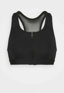 Nike Performance ZIP FRONT BRA - Medium Support Sports Bra - Black/white -Nike Performance store 2e07b1df9a104df1a39cee66f617de93