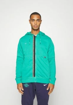 Nike Performance FC TRIBUNA HOODIE - Zip-up Sweatshirt - Neptune Green/habanero Red/white