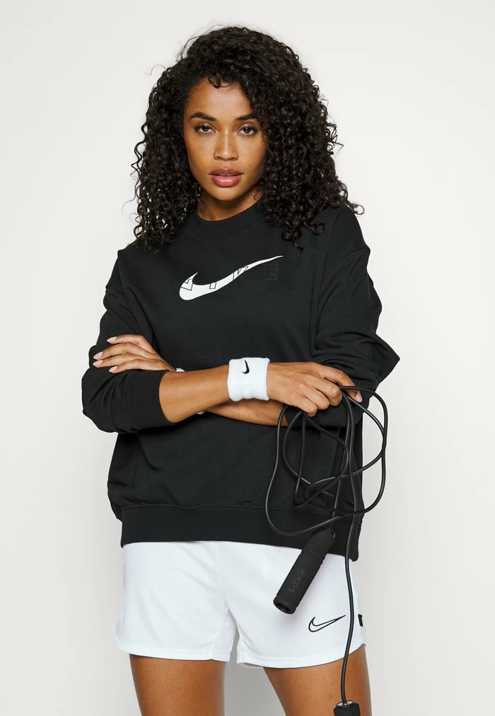 Nike Performance CREW - Sweatshirt - Black/white 4 Nike Performance CREW - Sweatshirt - Black/white - Image 4