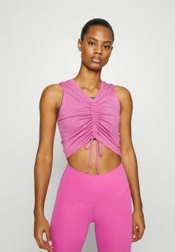 Nike Performance TANK TIE - Sports T-shirt - Cosmic Fuchsia/iron Grey