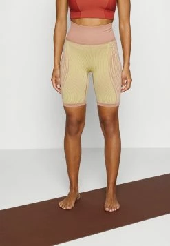 Nike Performance SHORT - Leggings - Fossil Rose/light Zitron