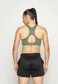 Nike Performance ALPHA ZIP FRONT BRA - High Support Sports Bra - Medium Olive Black /treeline Black -Nike Performance store 33333684be004ee485574ac563cf8cb4