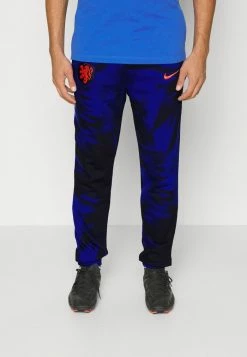 Nike Performance NETHERLANDS KNVB FLEECE PANT - Tracksuit Bottoms - Black/deep Royal Blue/habanero Red