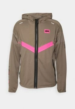 Nike Performance WINDRNNER DYE - Running Jacket - Olive Grey/hyper Pink/summit White -Nike Performance store 3a3dc6c9e60b46fb948d13817de8b798