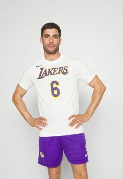 Nike Performance NBA LOS ANGELES LAKERS NAME AND NUMBER TEE - Club Wear - White