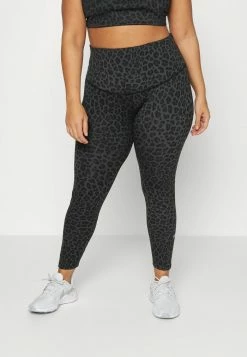 Nike Performance ONE PLUS - Leggings - Dark Smoke Grey/white