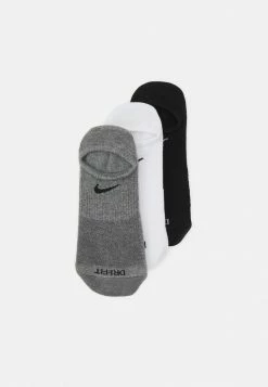 Nike Performance EVERYDAY PLUS CUSH FOOTIE 3 PACK UNISEX - Sports Socks - White/carbon Heather/black